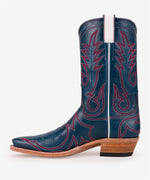 Side view of the Ray Jones Boot showing the 12-inch top and 1½-inch Western walking heel