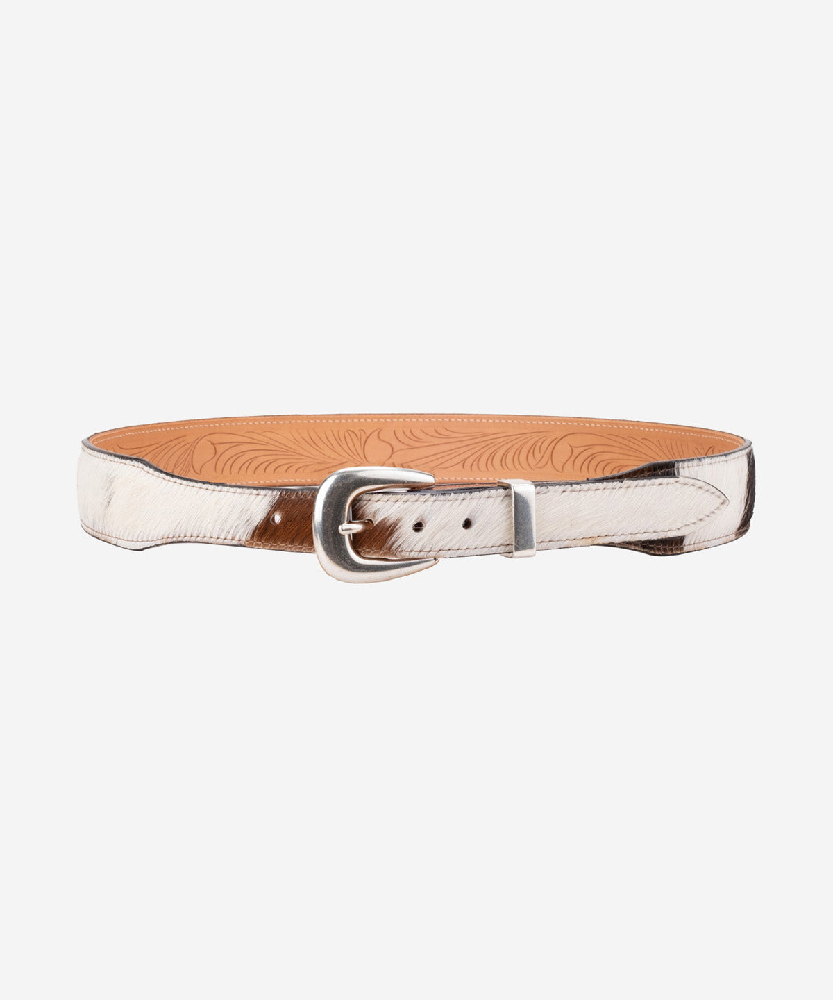 Tapered Hair-On Cowhide Belt