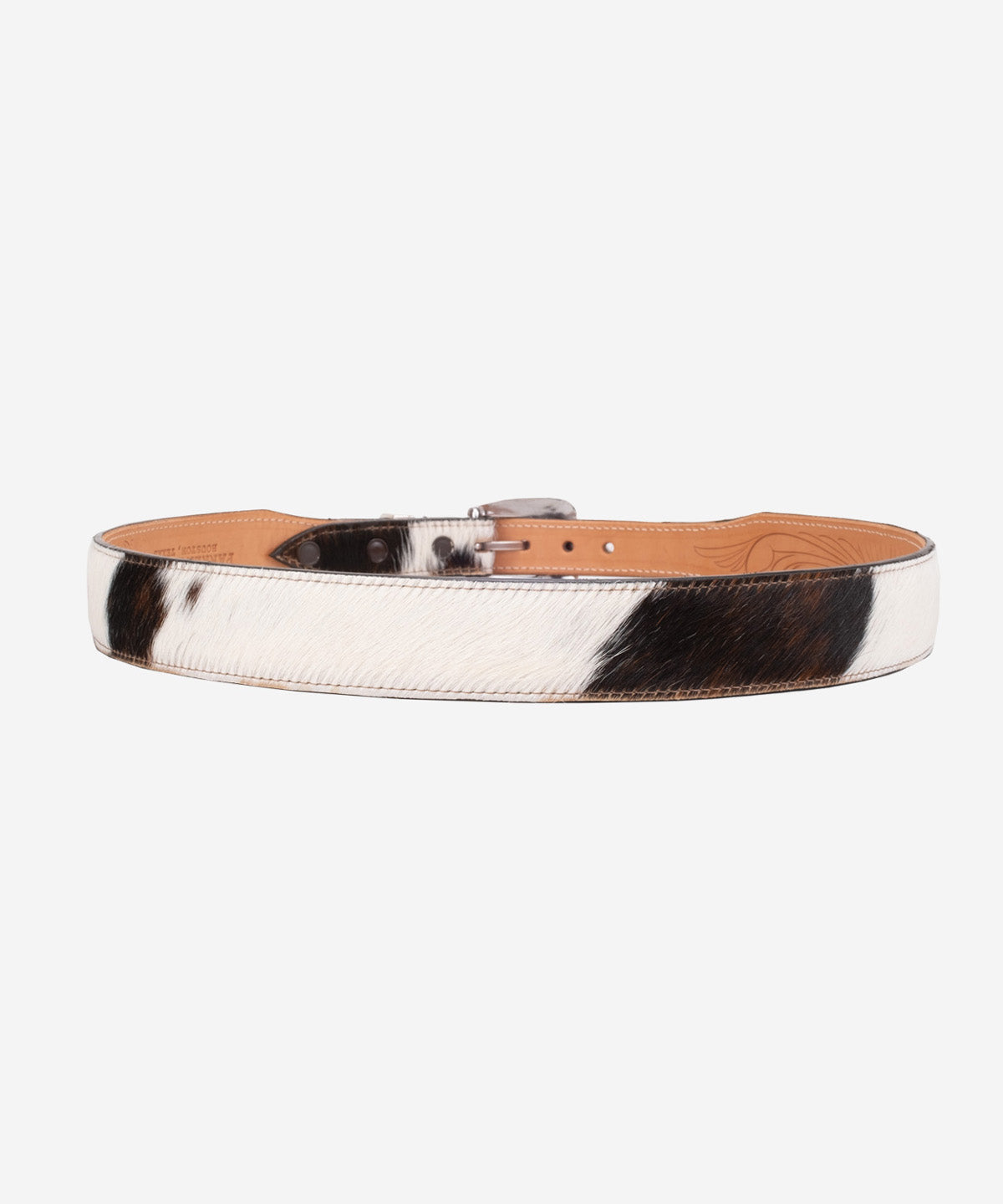 Tapered Hair-On Cowhide Belt