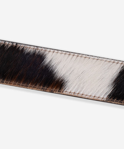 Tapered Hair-On Cowhide Belt