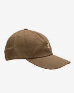Side view of the olive Flying Z Ball Cap showing the crown and brim