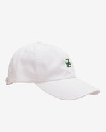 Side view of the white Flying Z Ball Cap showing the crown and brim