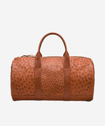 Zephan Parker Panhandle Duffel, handmade leather duffel bag in full quill ostrich