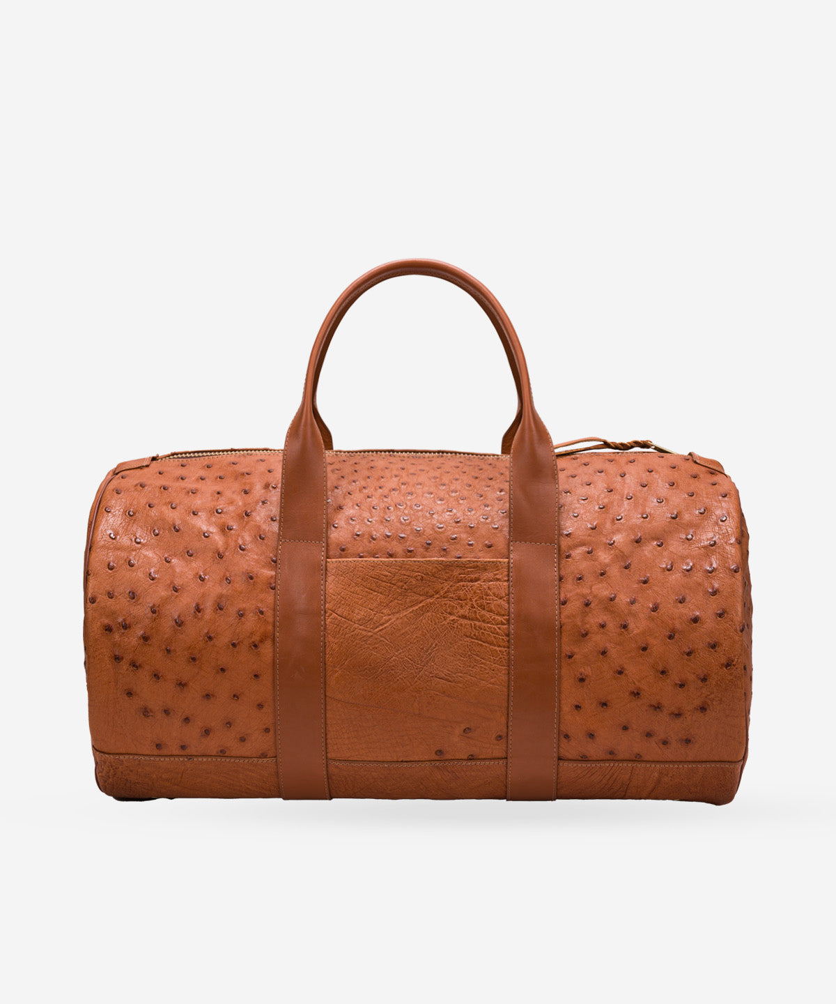 Zephan Parker Panhandle Duffel, handmade leather duffel bag in full quill ostrich