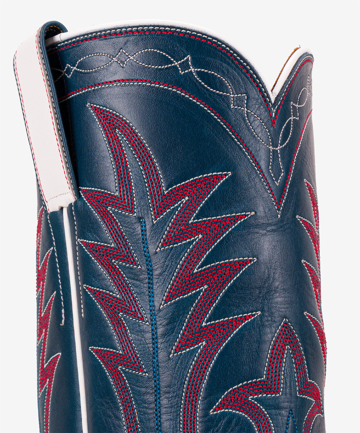 Close-up of the stitch pattern on the 12-inch top of the Ray Jones Boot
