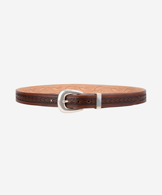 Narrow Tooled Western Belt