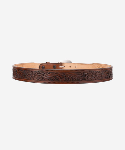 Tapered Floral Western Tooled Belt