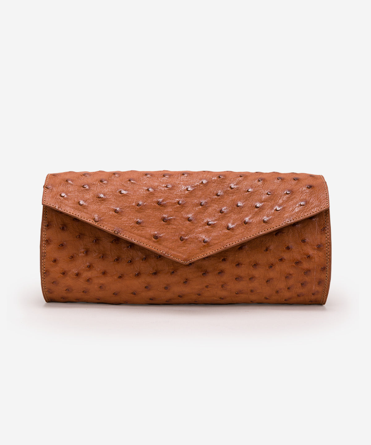 Zephan Parker Catalina Women's Clutch in brown ostrich leather