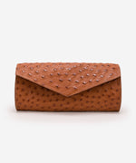 Zephan Parker Catalina Women's Clutch in brown ostrich leather